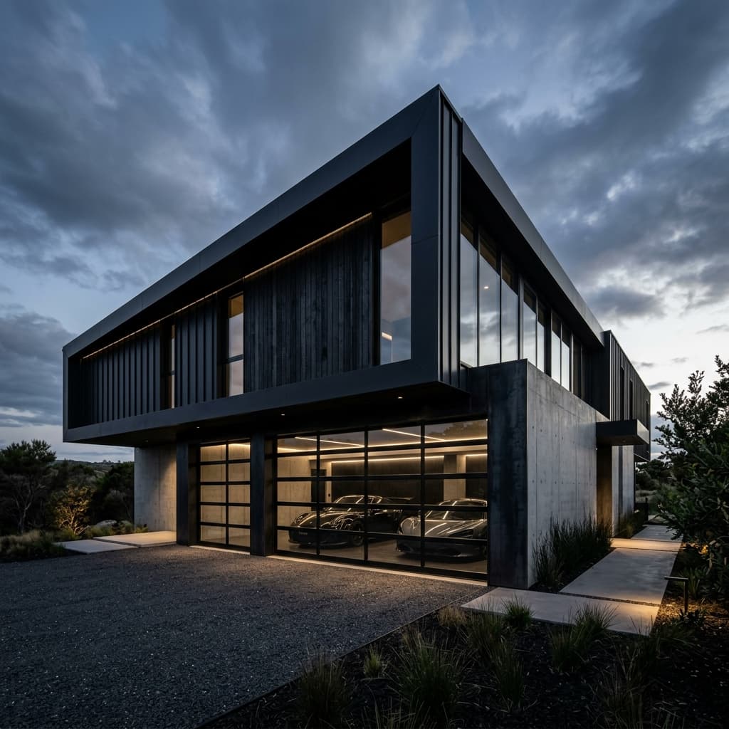 High-contrast luxury architectural shot